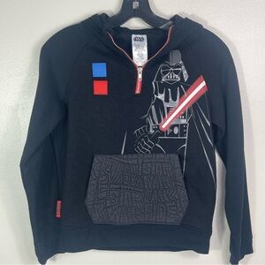 Disney Star Wars Darth Vader Half-Zip Fleece Hoodie with Quilted Kangaroo pocket